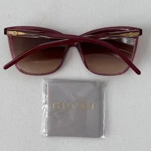 GUCCI Italy BURGUNDY Sunglasses GG 3640/S GUCCI Burgundy Rectangular SUNGLASSES GG 3640/S OWQ/D8  main image 4